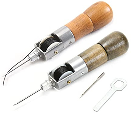 DIYEAH Handnähmaschine für Leder mit Holz und Stahlelementen, Selbstgemacht | 1 Stück, Tragbar für Heimwerk und Leder Selbstgemacht, für Innenausstattung und Autodach