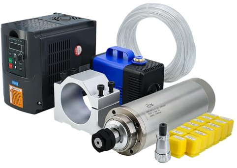 Kit motore a mandrino, 2,2 KW, set di motori raffreddati ad acqua, con VFD e pompa da 80 mm, supporto per fresa a sfera per legno CNC, lavorazione in metallo, 220 V