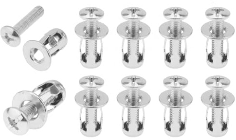 Smgda 10 Set Hollow Wall Anchors for Thin Walls Heavy Duty, M6 x 1 Hollow Metal Cavity Fixing Hollow Wall Anchors for 0-5MM Aluminium cladding Sheet Steel Pipe, Iron Sheet, Hollow Plastic Sheet