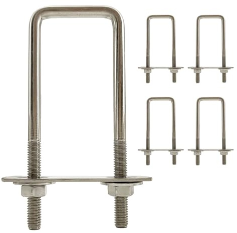 duoyif U Bügel U-Schrauben 30 mm x 95 mm M6 5 Sätze Vierkant U-Bolzen | U-Bolts 304 Edelstahl Mit Muttern Rahmenplatte Runde Unterlegscheiben, Bügelbolzen Für Rohr Befestigung Auto Abschleppen