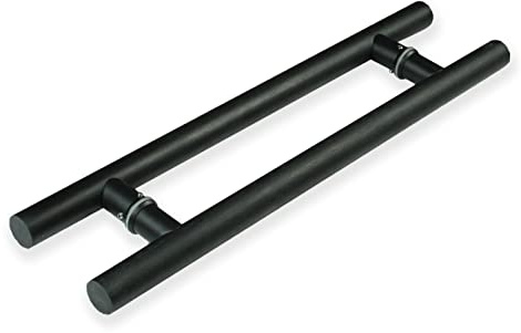 Glastür-Holzgriff, Push-Pull-Türgriff-Set, Langer Türgriff für Scheunentor, Robuster Doppelseiten-Griff (Farbe: Schwarz, Größe: 60 cm (23 5/8) * 40 cm)