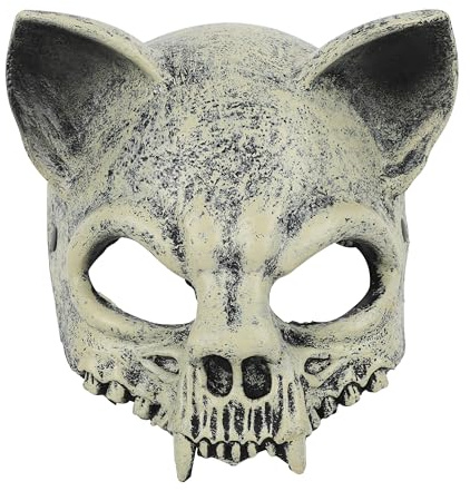 NICEYEA Halloween-Horrormaske – Lichkönig Medusa Skelettkatze Roter Teufel Horror-Halbmaske – Schaumstoffmaterial, realistisch, für Erwachsene geeignet, ideal für Cosplay, Halloween, Karneval