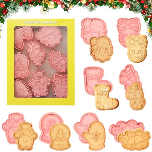 Ausstecher Brot und Gemüse Kinder 8 Stück 3D DIY Spekulatius Ausstecher Frozen Tortendeko Wichtel Ausstechformen Weihnachten Keksausstecher Weihnachten Plätzchenausstecher Torten Fondant Kekse Backen