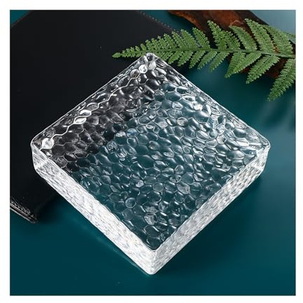Rectangular Clear Glass Bricks Sound Insulation Sided Glasses Blocks for Office Decorative Partition Wall(10PCS)
