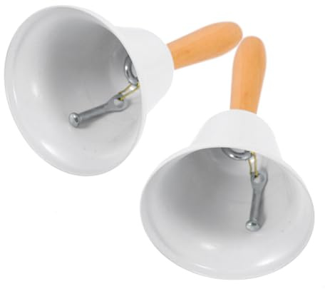 TOPPERFUN 2 Piezas Campanas de Mano de Metal para Servicio de Campanillas de Mesa Navideñas con Sonido y Mango Ergonómico Adecuadas para Restaurantes Clases y Fiestas
