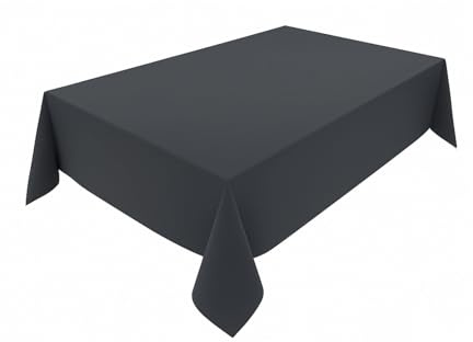 Hochwertige Tischdecke aus Minimate Gewebe. Modern, glatt, breiter Saum, bügelfrei, strapazierfähig, waschbar, trocknergeeignet. Küche und Wohnzimmer. Größe und Farbe wählbar. (Anthrazit, 120 x 160)