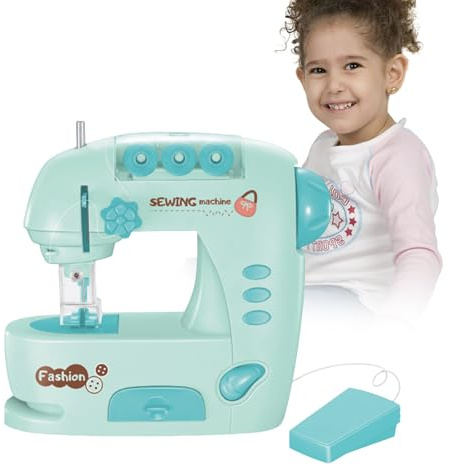 Máquina de coser - kit de costura para niños, Costuras portátiles con pedal, Kit de costura para niños | Juguete educativo interesante ajustable adecuado para mayores de 4 años y edades de 8 a 12 niña