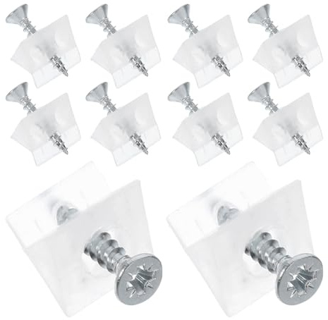Lurrose 50 Soportes de Cuña Plásticos Transparentes para Muebles, Refuerzo de Tocador y Fijación de Ángulo a 45°, Pequeños para Cajoneras y Armarios, Kit de 50 Unidades para Reparación