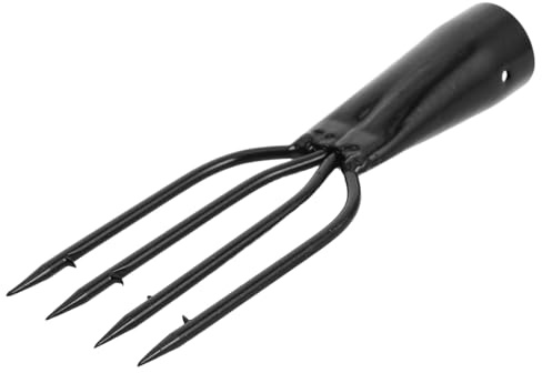 YARNOW Forchetta da Pesca in Acciaio Inox con Rebbi ad Ardiglione, Gaff a 4 Punte in Acciaio Spring Steel Nero per Pesca in Mare e Lago, Accessorio Professionale per Cattura Sicura