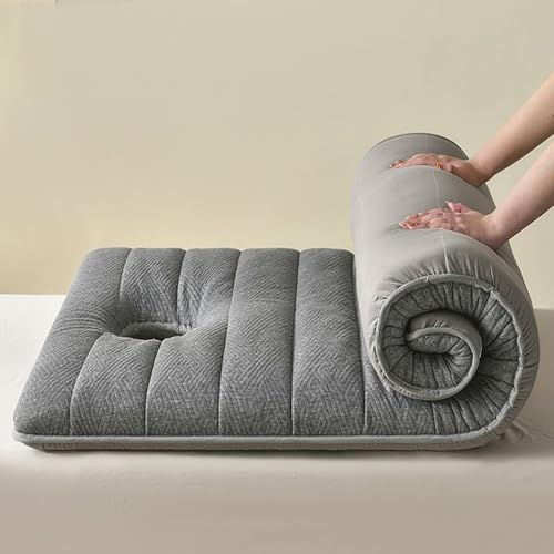 Coprimaterasso Lettino Massaggio con Buco Viso - Topper in Spugna ad Alta Densità, Materassino Imbottito per Lettino Estetista con Elastici di Fissaggio(Grigio,190x70x6cm)