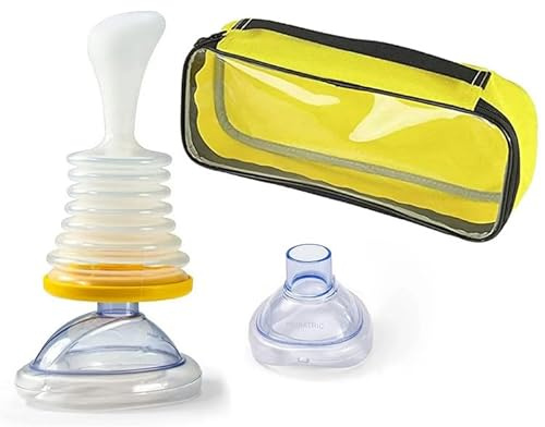 Dispositif Anti-Étouffement d'Urgence, Kit de Premiers Secours Respiratoire pour Adultes et Enfants, 4 Pièces avec 2 Tailles de Masques, Appareil de Sauvetage Anti-Asphyxie