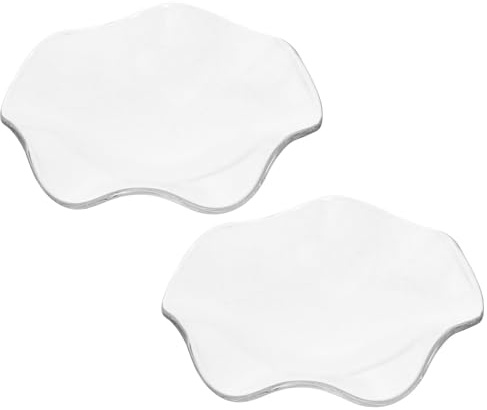 Veemoon Assiettes D'huiles Essentielles Plats Délicats Spa en Verre Transparent Lot de 2 pour Stockage Aromathérapie et Salon de Beauté