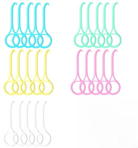 MUNZE Invisalign, 25 Piezas Herramienta Extracción para Ortodoncia, Colores Blanco, Rosa, Amarillo, Verde Y Azul (5 Cada), Largo 7.3Cm, Ancho 2.8Cm