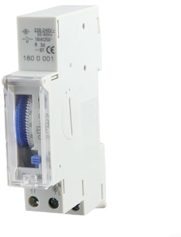 Analógico para interruptor de 15 minutos, temporizador mecánico de riel DIN de 24 horas con memoria de corte de energía para tienda, para control y luz de estacionamiento automática