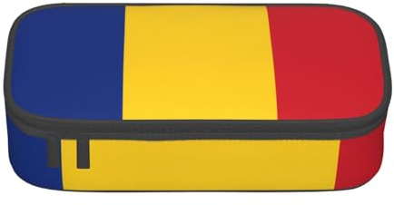 WSSYYBF Pencil Case with Zip, Flag of Romania Pattern