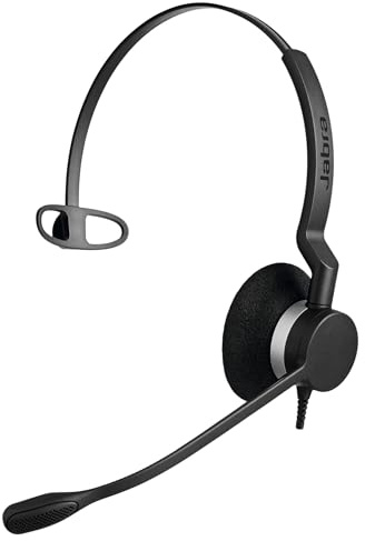 Jabra Biz 2300 USB-C UC On-Ear Mono Headset - Unified Communications zertifizierter Noise Cancelling Kabel-Kopfhörer mit Bedieneinheit für Softphones und Tischtelefone, Schwarz