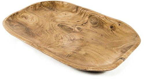 Windalf Vintage Holz-Schale MALVA 30 cm Tischdekoration Holz Snack Schmuckschale Obstschale Handarbeit aus Wurzelholz