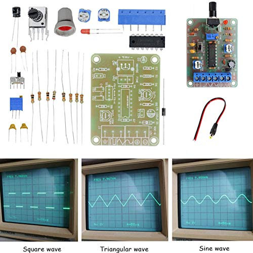 Youmile Signal Generator Module Monolithic Function Waveform ICL8038 DIY Kit Sine Triangle Square Wave Signal DC 12V Output 7KHz-50Hz Adjustable Frequency + 12V DC Power Male Jack Connector Cable