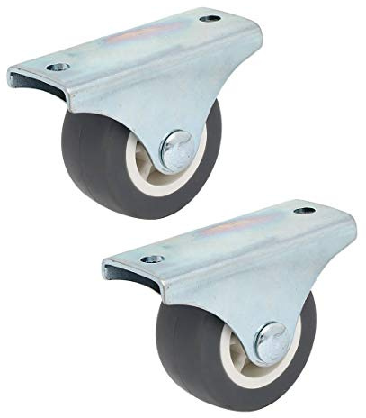 38 mm de diámetro TPR placa fija rígida no giratoria a una rueda fija, 2 unidades