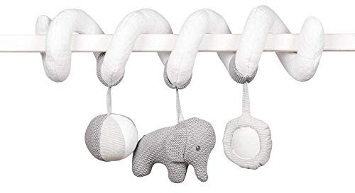 Nattou Spielspirale mit Hängefiguren, Tembo, 29 x 19 x 20 cm, Weiß/Grau