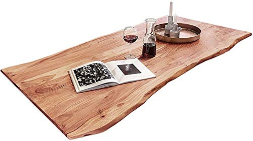 SAM Tischplatte Quintus 160x85 cm Akazie Natur Baumkante | stilvolle Baumkanten-Platte, Akazienholz naturfarben, Unikat, 26mm Tischplatte