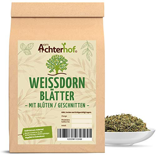 Weißdorn Tee | 500g | Weißdornblätter mit Blüten geschnitten | Weißdorntee vom-Achterhof