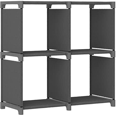vidaXL Hylla med 4 kuber grå 69x30x72,5 cm tyg