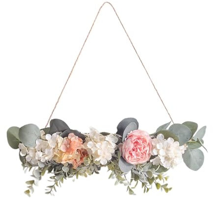 Amosfun Ghirlanda di rose per porta, ghirlanda di fiori di peonia, di fiori artificiali, di, per la decorazione della parete, per la finestra