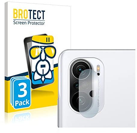 BROTECT Lámina Cristales para Xiaomi Poco F3 | (SÓLO Cámara) 3 Unidades Transparente Protección Pantalla Made in Germany Dureza 9H Anti-Arañazos Protector Cristal