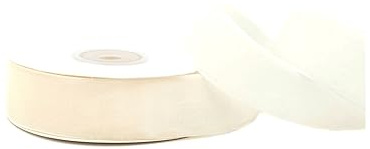 Creativery Samtband 25mm x 5m Rolle - Farbauswahl in 3/6/10/16/22/25/50mm - farbecht & waschbar - Schleifenband zum Nähen - Geschenkband zum Verpacken Dekorieren Basteln - Ivory/Elfenbein 810
