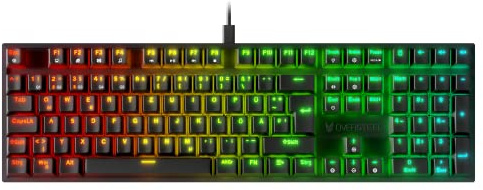 Oversteel - KOVAR USB Gaming Tastatur, RGB beleuchtet, mechanischer Schalter Outemu Blue, Anti-Ghosting, Deutsches Layout PC/MAC/Android