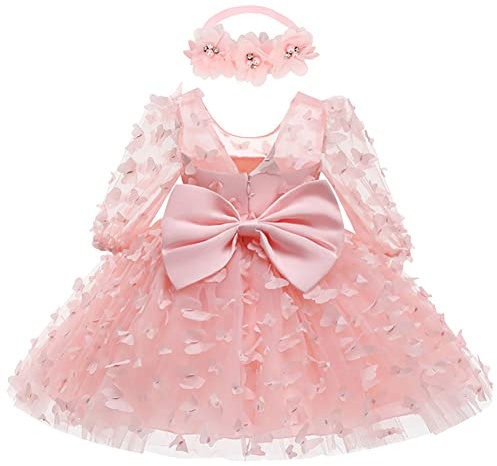 Bébé Fille Petite Robes Tutu Fleur Mariage Anniversaire Cake Smash Saint-Valentin Noël Baptême Robe de soirée fête Rose 6 Mois