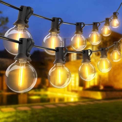 Woolmug 2 pezzi Catena Luminosa Esterno, 46M/152FT G40 Luci Led Esterno con 60+6 Lampadine in Totale, Filo Impermeabile Lucine da Esterno Giardino Decorative