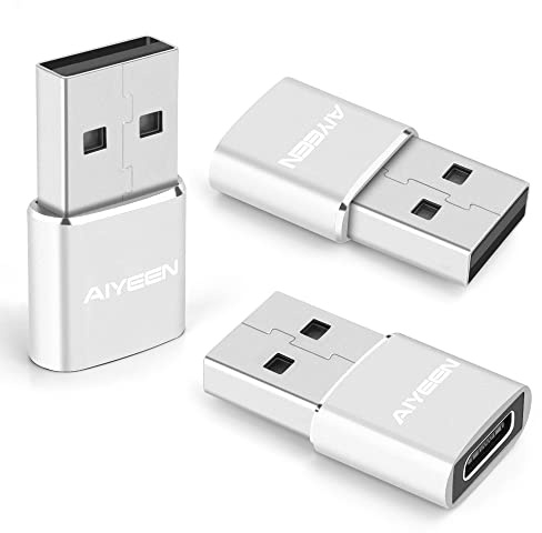Adaptateur USB C Femelle vers USB A mâle amélioré, convertisseur de Type C vers USB A pour iWatch 7, MacBook, iPhone 11 12 13 14 Pro Max, iPad Mini 6, Samsung Galaxy S20 S21 S22 (Lot de 3)