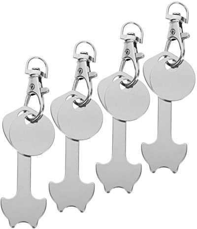 FOYTOKI 4pcs Trolley Key Shopping Cart Token Keychain for Supermarket Use Easy to Carry Practical Release for