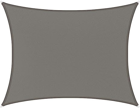 Hortan Tenda a Vela Parasole Rettangolare 2 x 3 Metri In Tessuto HDPE 180 gr/m² Con Telo Ombreggiante, Antivento, Traspirante E Ad Alta Protezione Solare, Per Arredo Esterno, Giardino e Terrazzo