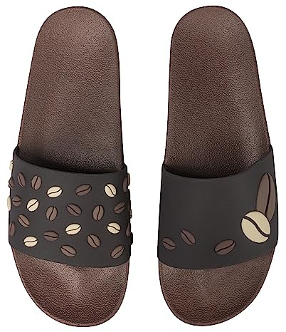Dedoles Badeschuhe viele lustige Designs Bücher Kaffee Katze Party Pizza Dackel Fuchs Panda Delfin Geschenk, Farbe: Schwarzer Kaffee, 42 EU