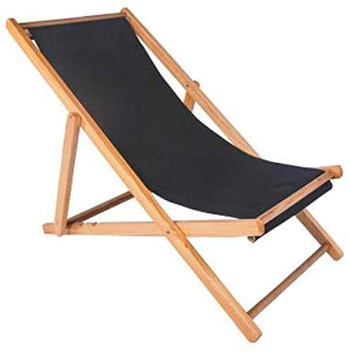 GGZONE Klappbarer Liegestuhl, Holz, klappbarer Liegestuhl, Siesta, Chaiselongue, zusammenklappbarer Liegestuhl für Balkon, Strand, Sonnenliege, Schwerkraft, klappbarer Liegestuhl Beautiful Scenery