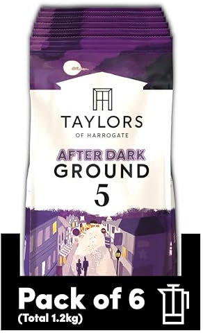 Taylors of Harrogate After Dark Ground Coffee, 200 g (Pack of 6 - Total 1.2kg)