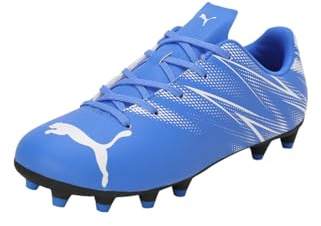 PUMA Unisex Kinder Attacanto Fg/Ag Jr Soccer Shoe, Bluemazing Puma White, 32 EU