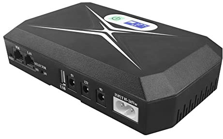 CENMEN 5V 9V 12V Fuente de AlimentacióN Ininterrumpida Mini UPS con Pantalla PoE 8800MAh BateríA de Respaldo para WiFi Router CCTV (Enchufe de la UE)