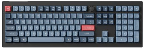 Keychron V6 Max Fullsize Custom Wirless Mechanical Keyboard, 2.4 GHz/Bluetooth/Wired 3-Mode RGB Backlight QMK/VIA Programmable Macro, Hot-Swap Gateron Jupiter Banana Switch PBT Keycaps for Mac Windows