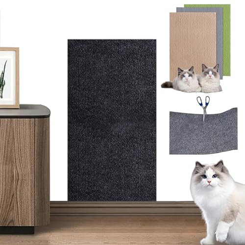TETGSET Kratzmatte Selbstklebend, Kratzmatte Katze Wand 100/200/300 cm, Kratzmatten FüR Katzen, Katzen Kratzmatte FüR Die Wand, Kratzmatte Katze FüR Sofa (Dunkelgrau,60 * 200cm)