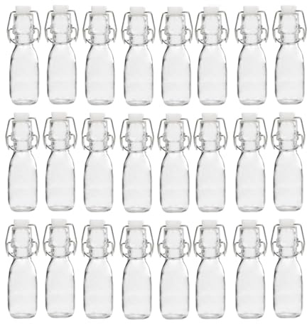 mille idee 24 Bottiglie in Vetro da 100 ml con Tappo Meccanico Bottiglia Liquore Idea Regalo Bomboniera