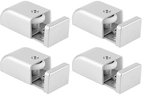 4 Stück Schiebetür Bodenführung, Edelstahl Schiebetür Bodenführung Verstellbare Bodenführung Halterolle Hardware Zubehör, Führungsrolle schiebetürsystem Zubehör