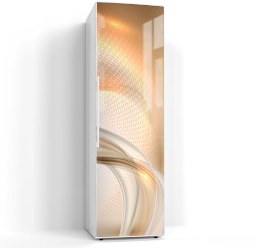 DEQORI Magnetfolie für Kühlschrank 60x200 cm | Motiv Schwingungen im Licht | dekorative Magnetmatte Gefrierschrank Schutz | Magnet Deko-Folie selbstklebend, magnetisch & beschreibbar