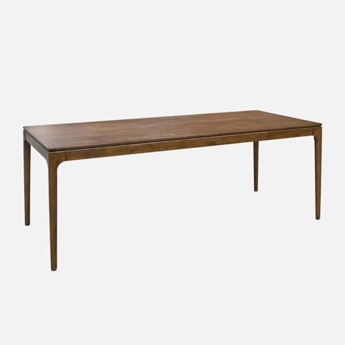 sweeek - Table à Manger rectangulaire Noyer Bois d'hévéa et placage frêne 8 Places Elena