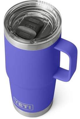YETI Rambler 20 oz Travel Mug, Stainless Steel, Vacuum Insulated with Stronghold Lid, Ultramarine Violet