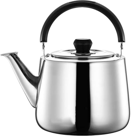 RSRSR Bollitore Portatile da 3 Litri in Acciaio Inox con Fischietto, bollitore da Campeggio for fornelli a Gas, teiera da Cucina for fornelli a Gas, induzione, elettrici