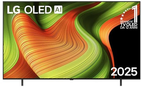 LG OLED AI B5 TV 65 pollici, Smart TV 4K, Processore α8 Gen2, webOS con AI, Dolby Vision e Atmos, Gaming con VRR, GSYNC e FreeSync 4K@120Hz, 4 HDMI 2.1, Alexa, OLED65B56LA 2025